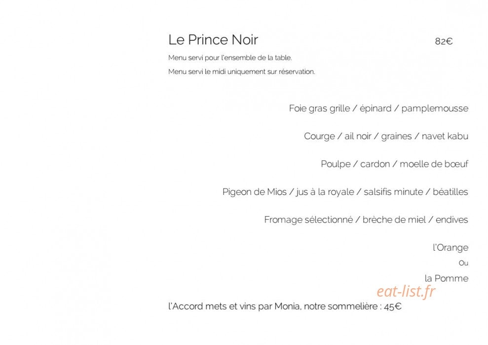 Le Prince Noir à Lormont - menu et photos