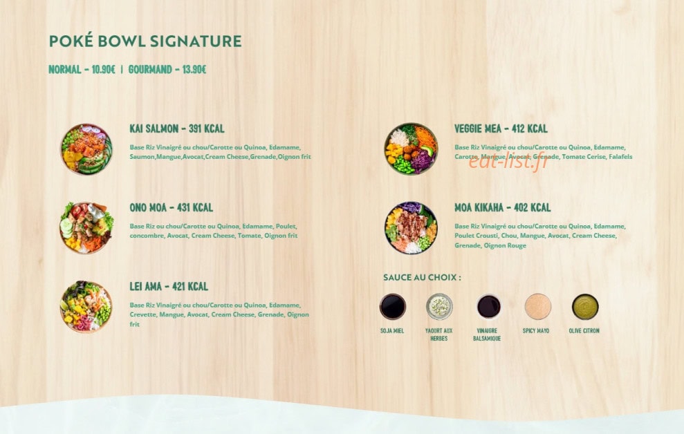Pok And Salad — carte page 1