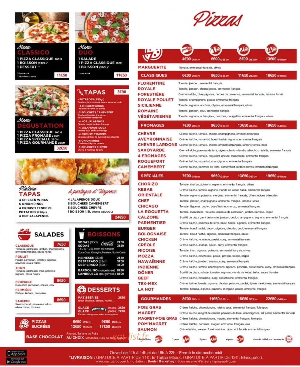 Pizza Bonici — carte page 1