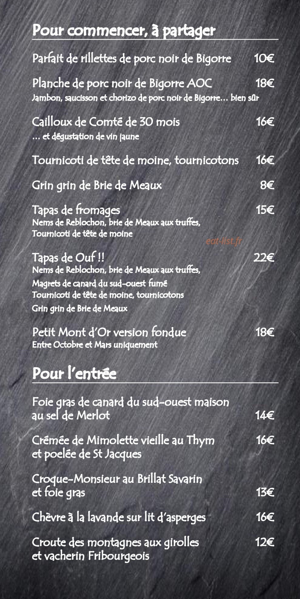 Le Bis — carte page 1