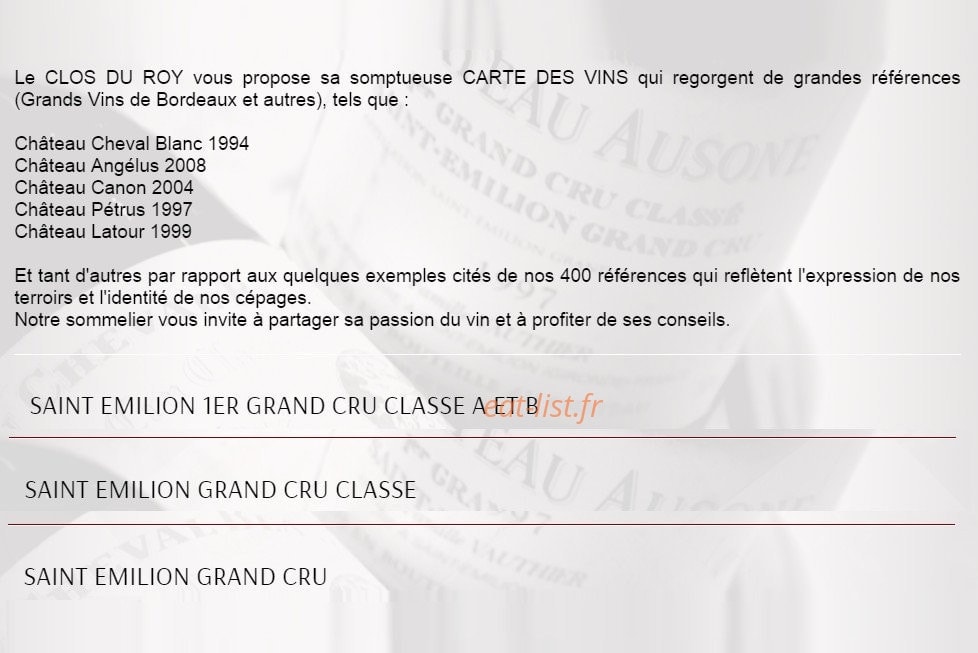 Le Clos Du Roy — carte page 4