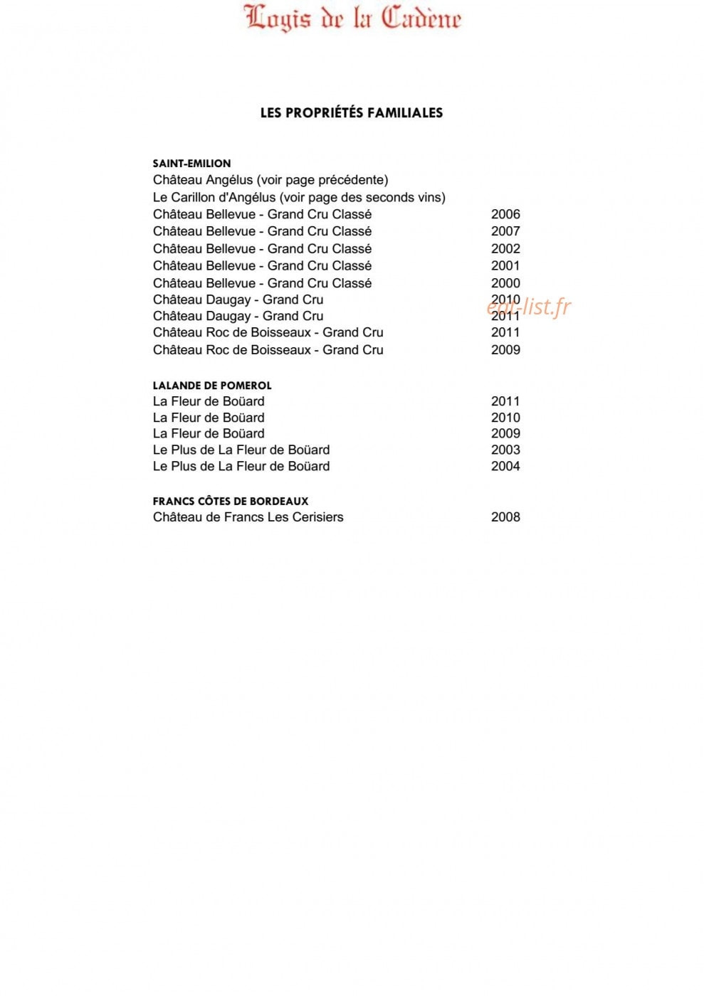 Logis de la Cadène — carte page 7