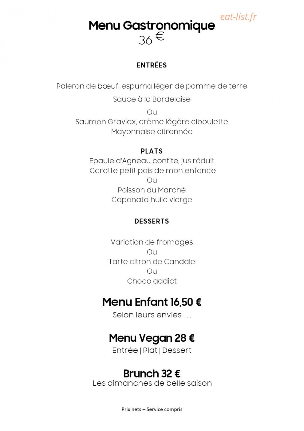 L'Atelier de Candale — carte page 2