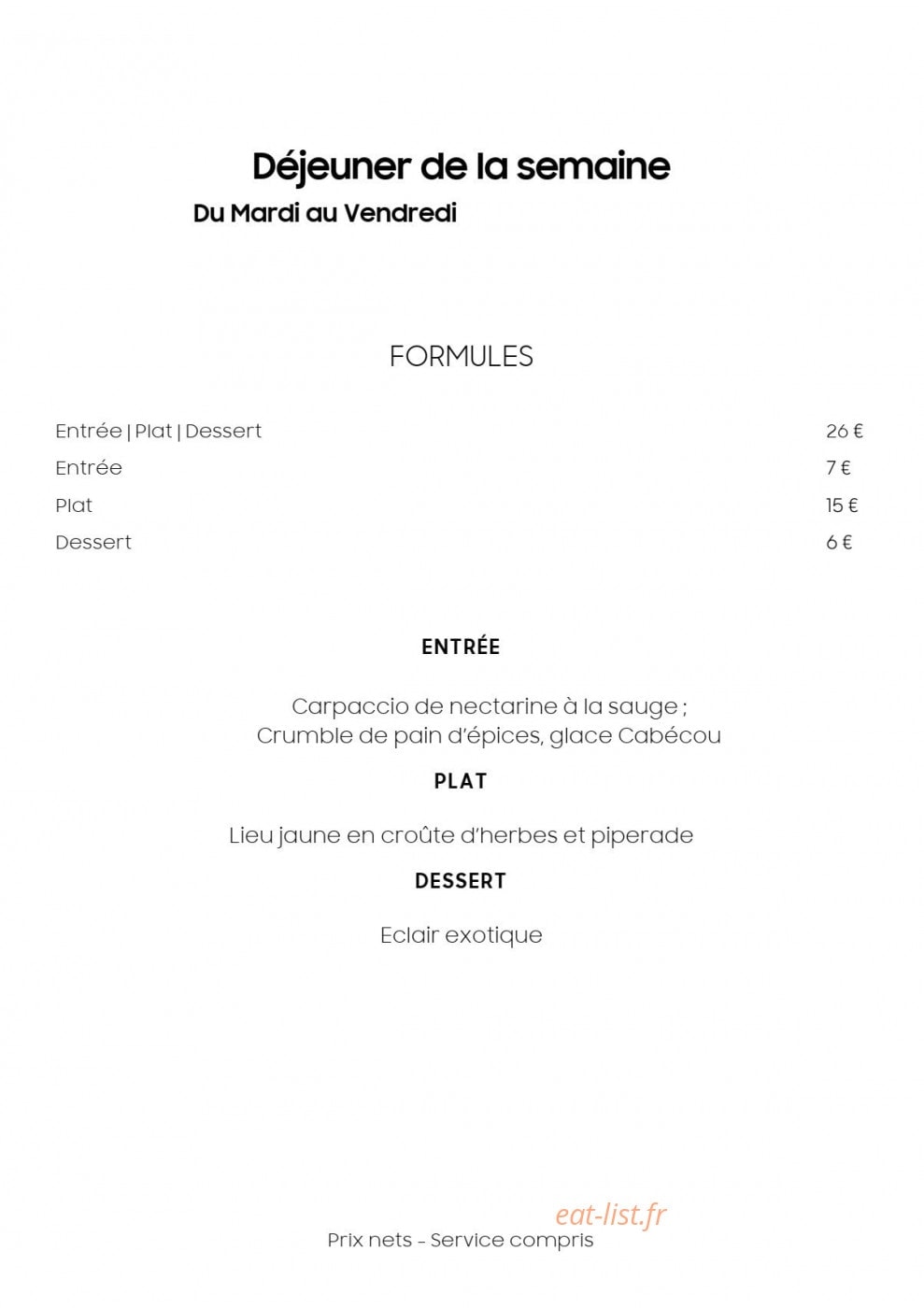 L'Atelier de Candale — carte page 1