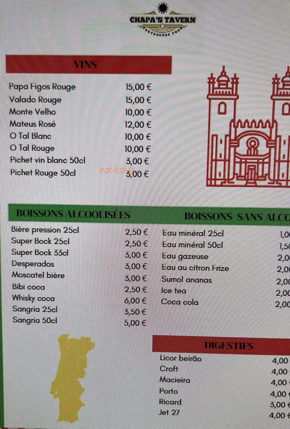 Chapa's Tavern — carte page 2