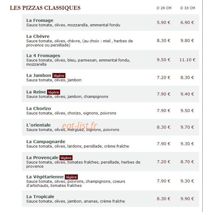 Le Kiosque à Pizzas — carte page 2
