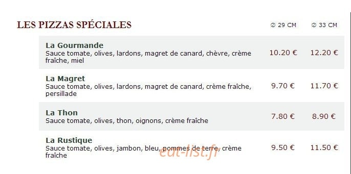 Le Kiosque à Pizzas — carte page 3