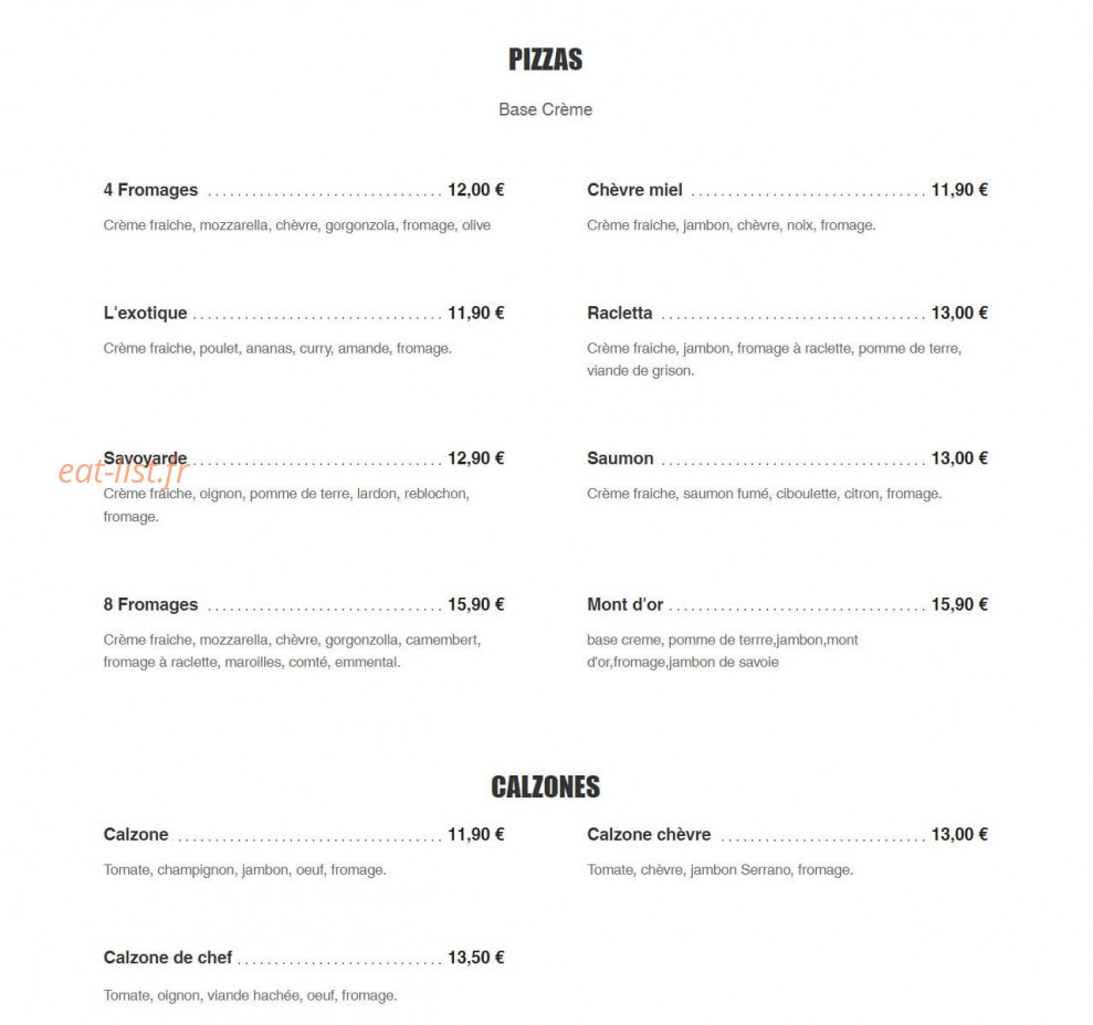 Start pizza — carte page 2
