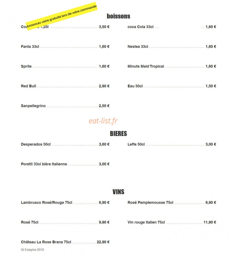 Start pizza — carte page 3