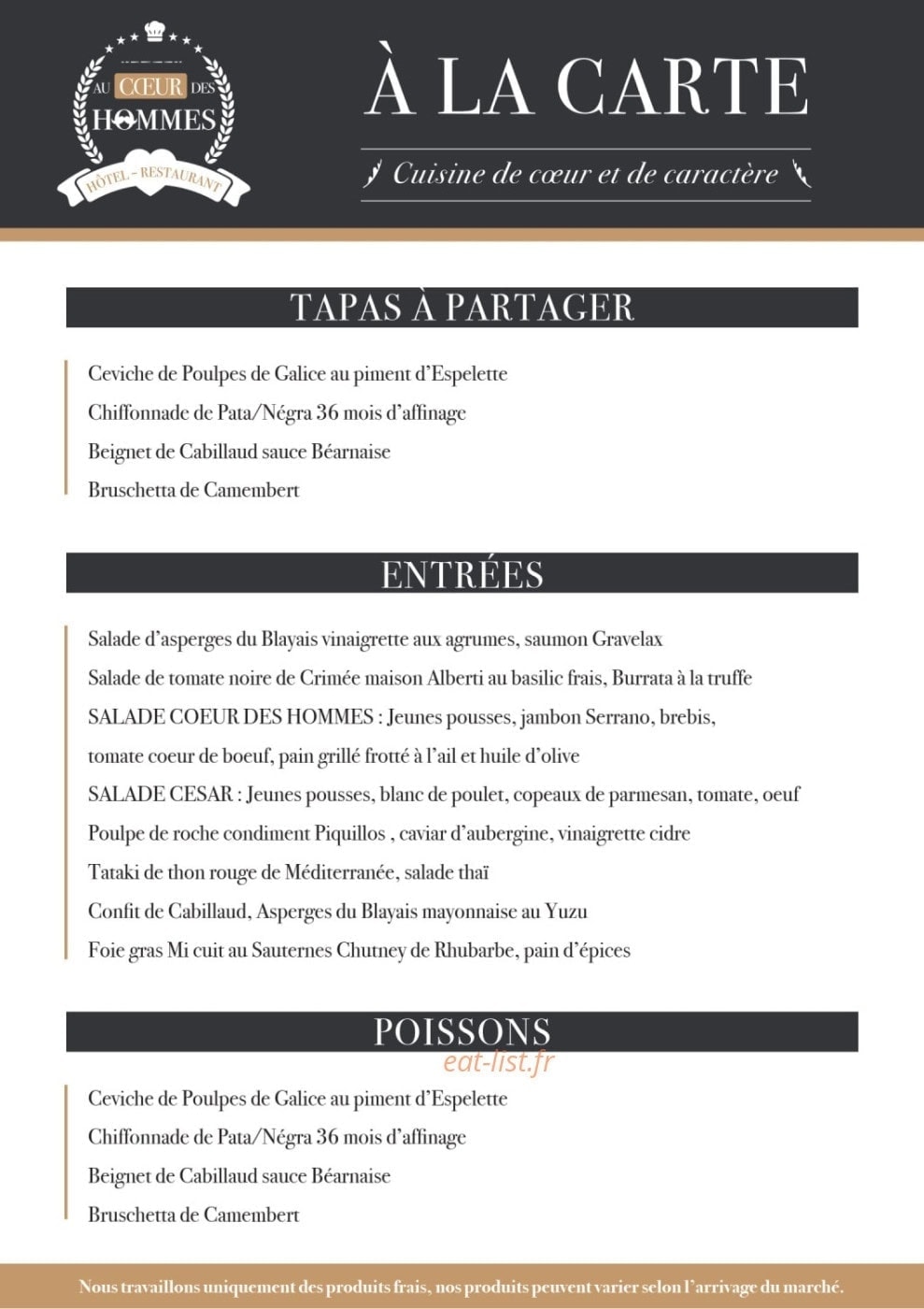 Au Coeur des Hommes — carte page 1