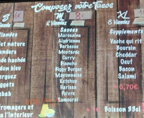 L'oriental Burger & Tacos — carte page 2