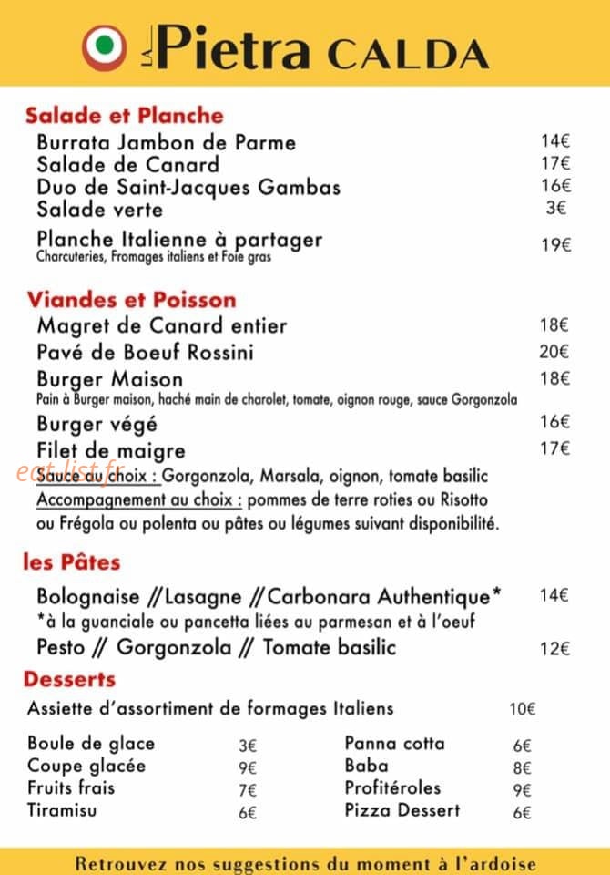 La Pietra Calda — carte page 2