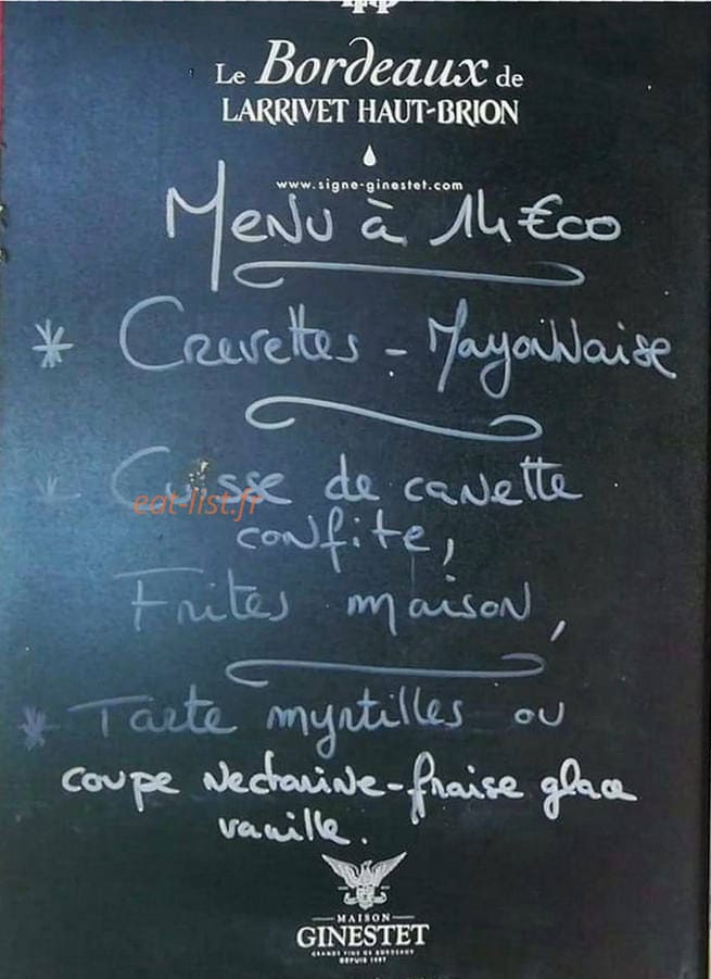 Carte et menu de Le P'tit Flaujaguais à Flaujagues — Un exemple de menu du jour