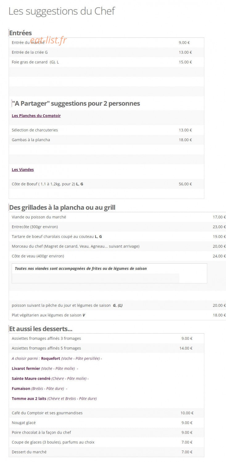 Comptoir De Genès — carte page 3