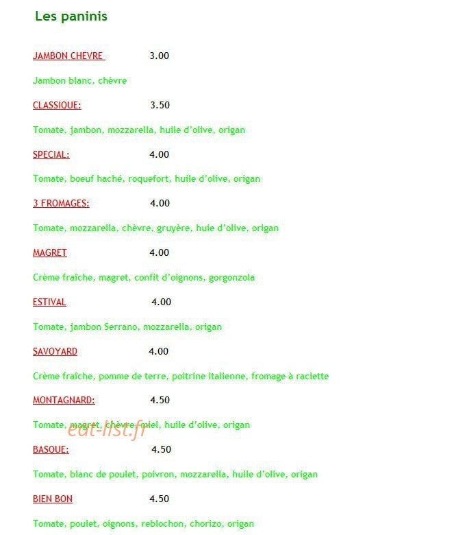Pizzas Pilino — carte page 4