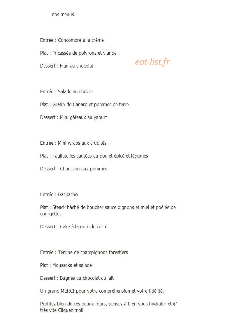 Bonjour Cuisto — carte page 1