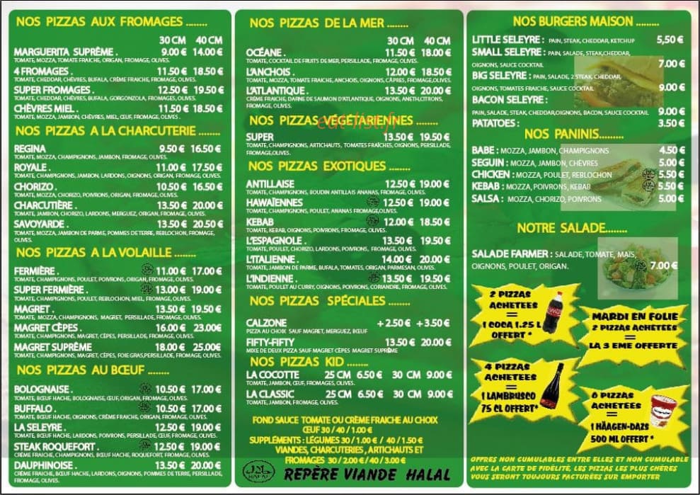 Pizza la seleyre — carte page 3