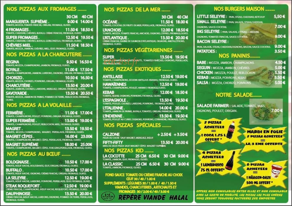 Pizza la seleyre — carte page 2