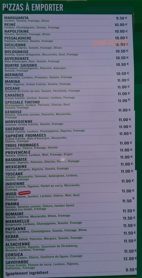 Pizza tintino — carte page 2