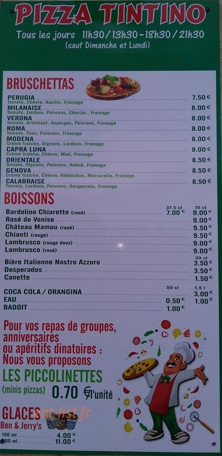 Pizza tintino — carte page 3