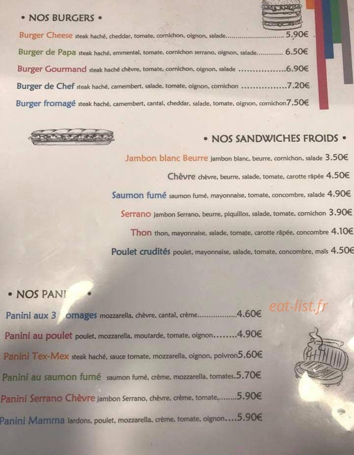 Snack gourmand — carte page 2