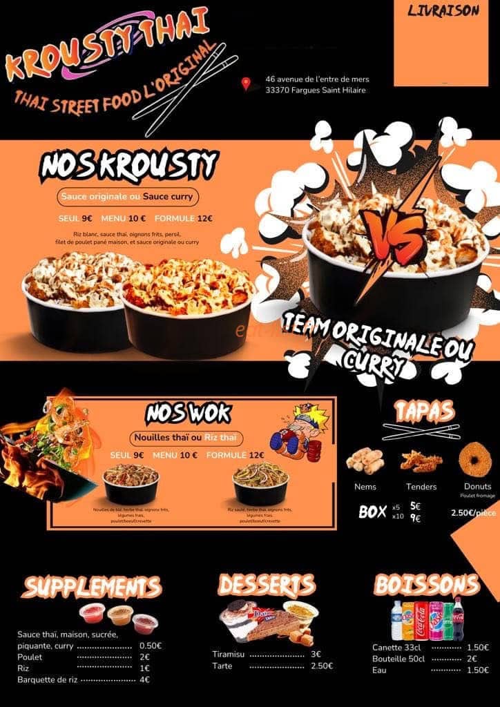 Krousty thai — carte page 1