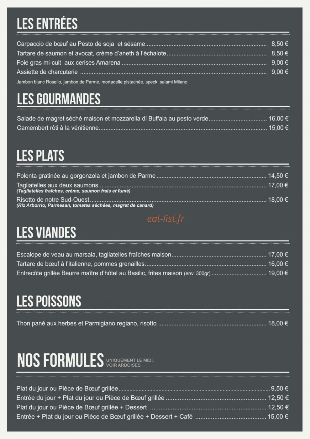 La Casa Italienne — carte page 1