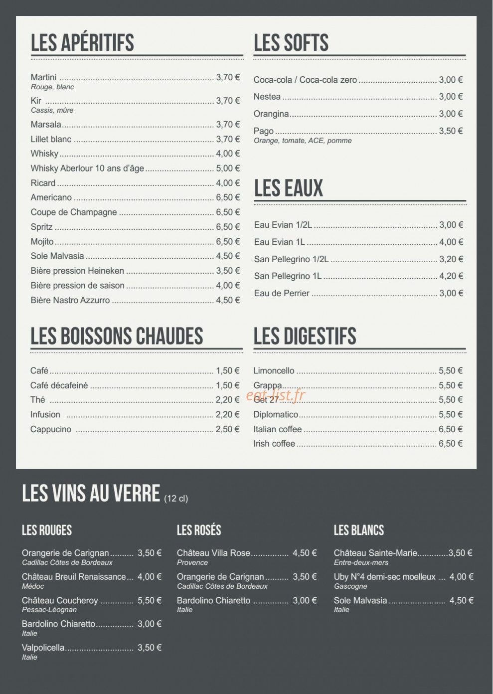 La Casa Italienne — carte page 6