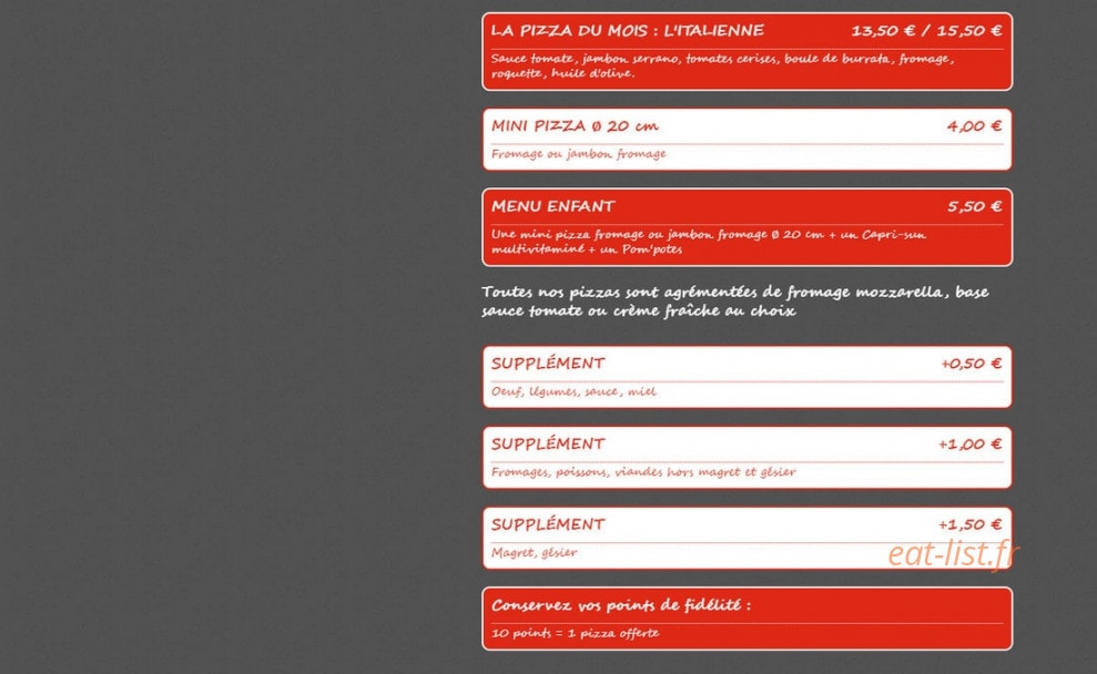 Détour Pizza — carte page 5