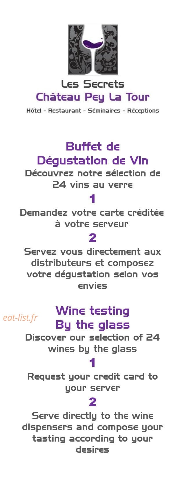 Les Secrets Château Pey La Tour — carte page 12