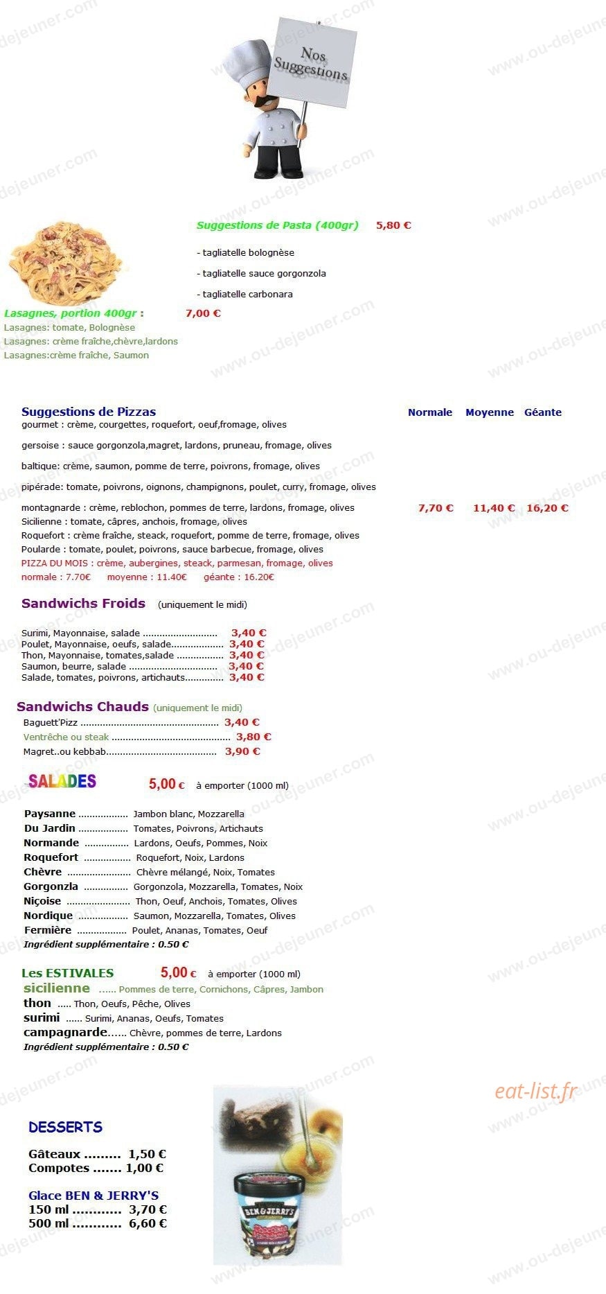 Bambino'Pizz — carte page 2