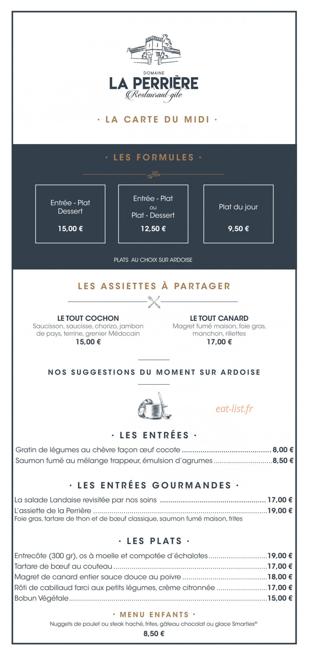 Domaine La Perrière — carte page 1