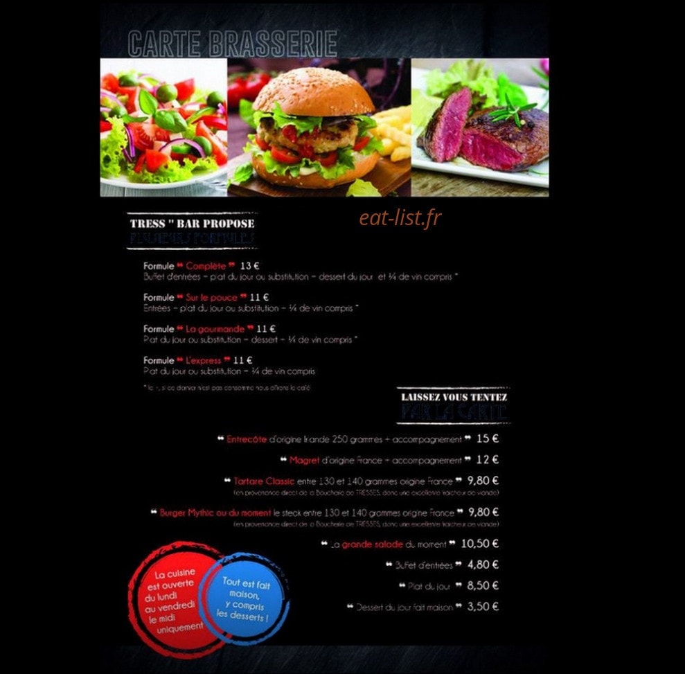 Tress"Bar — carte page 3