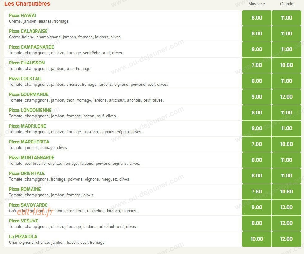 Le Pizzaiolo — carte page 2