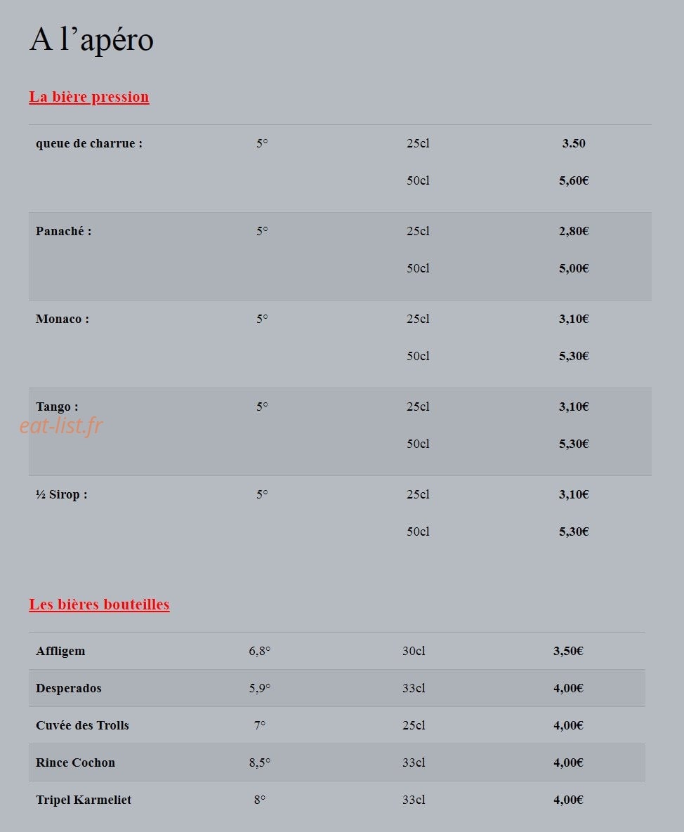 Pizzéria Délicatus — carte page 6
