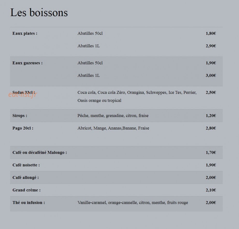 Pizzéria Délicatus — carte page 5