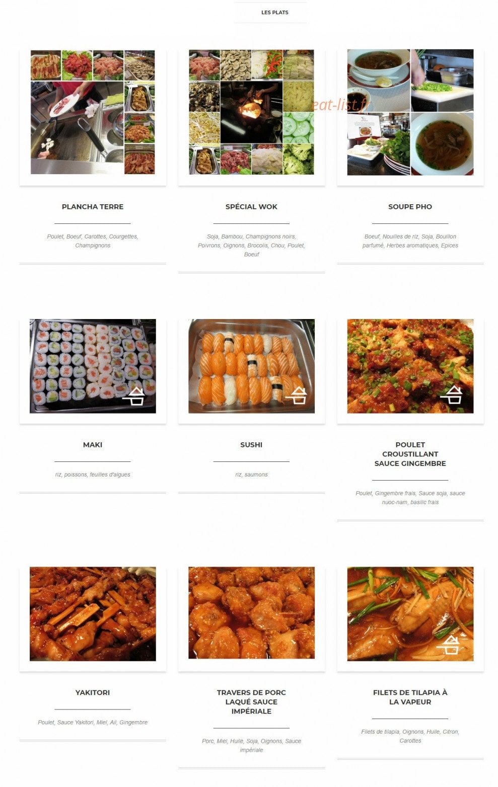 Asie Gourmande — carte page 2