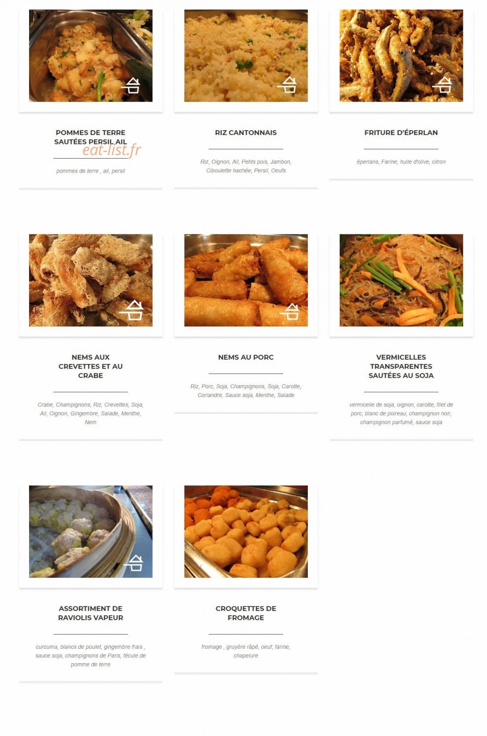 Asie Gourmande — carte page 4