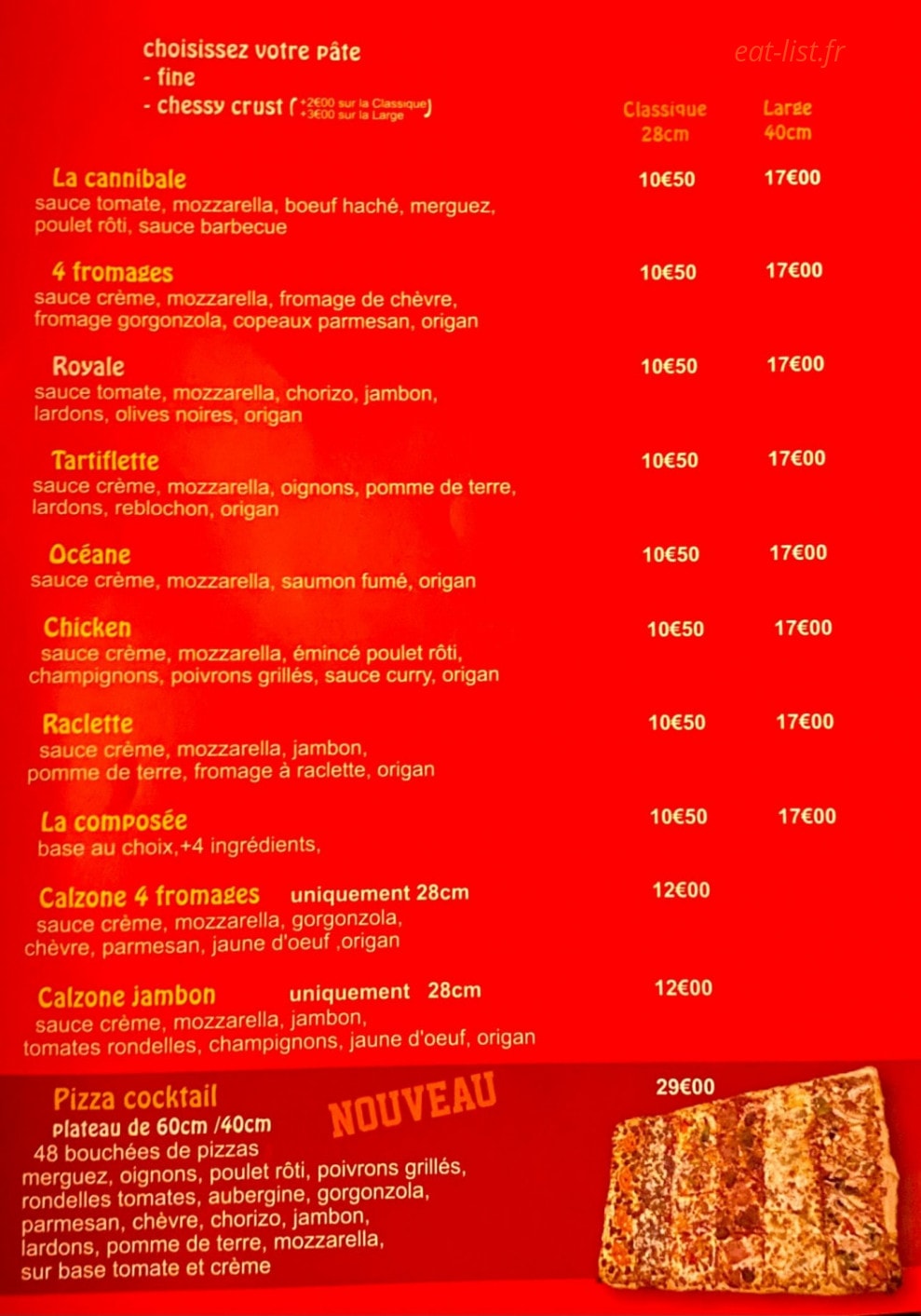 Elya pizza — carte page 2