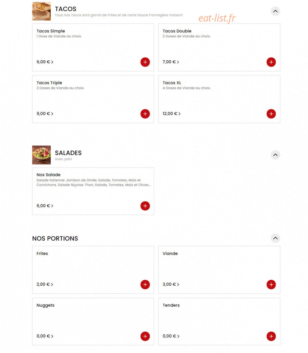 Elya Tacos Burger — carte page 3