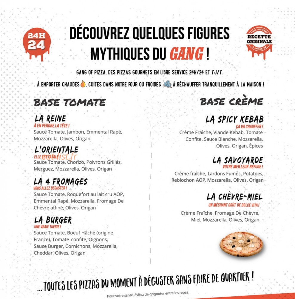 Gang Of Pizza — carte page 1