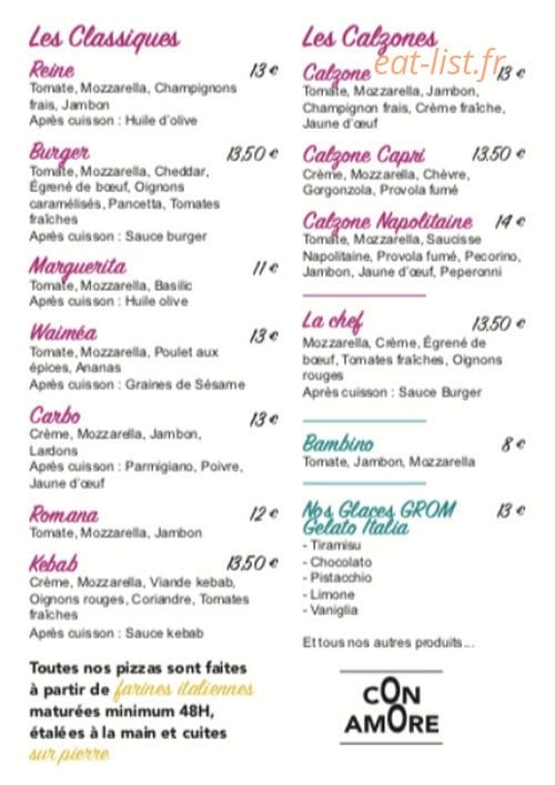 Le comptoir à pizzas — carte page 4