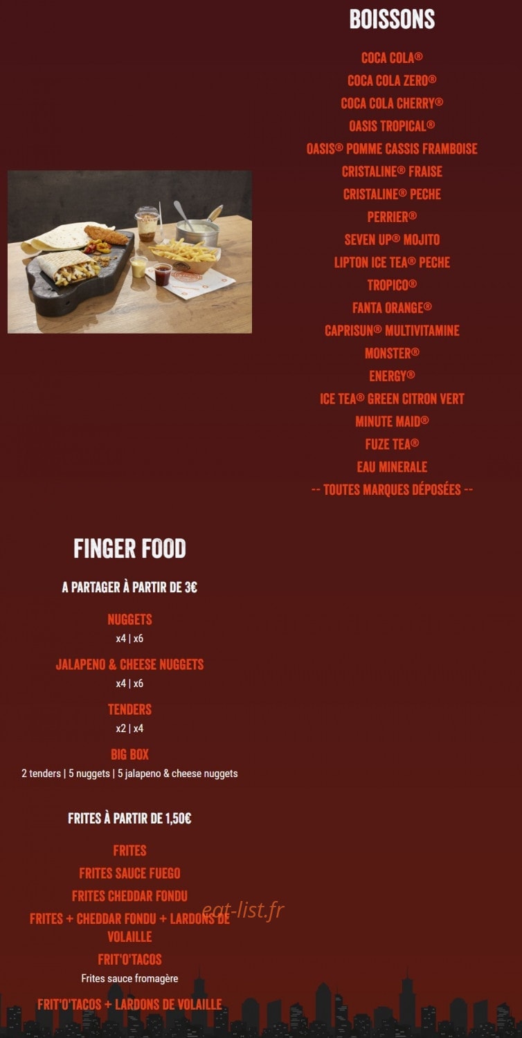 O’tacos — carte page 3
