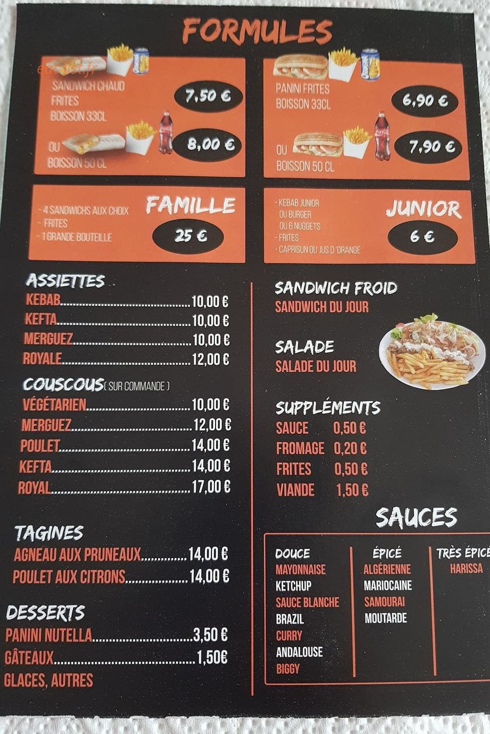 Chez Majda — carte page 1