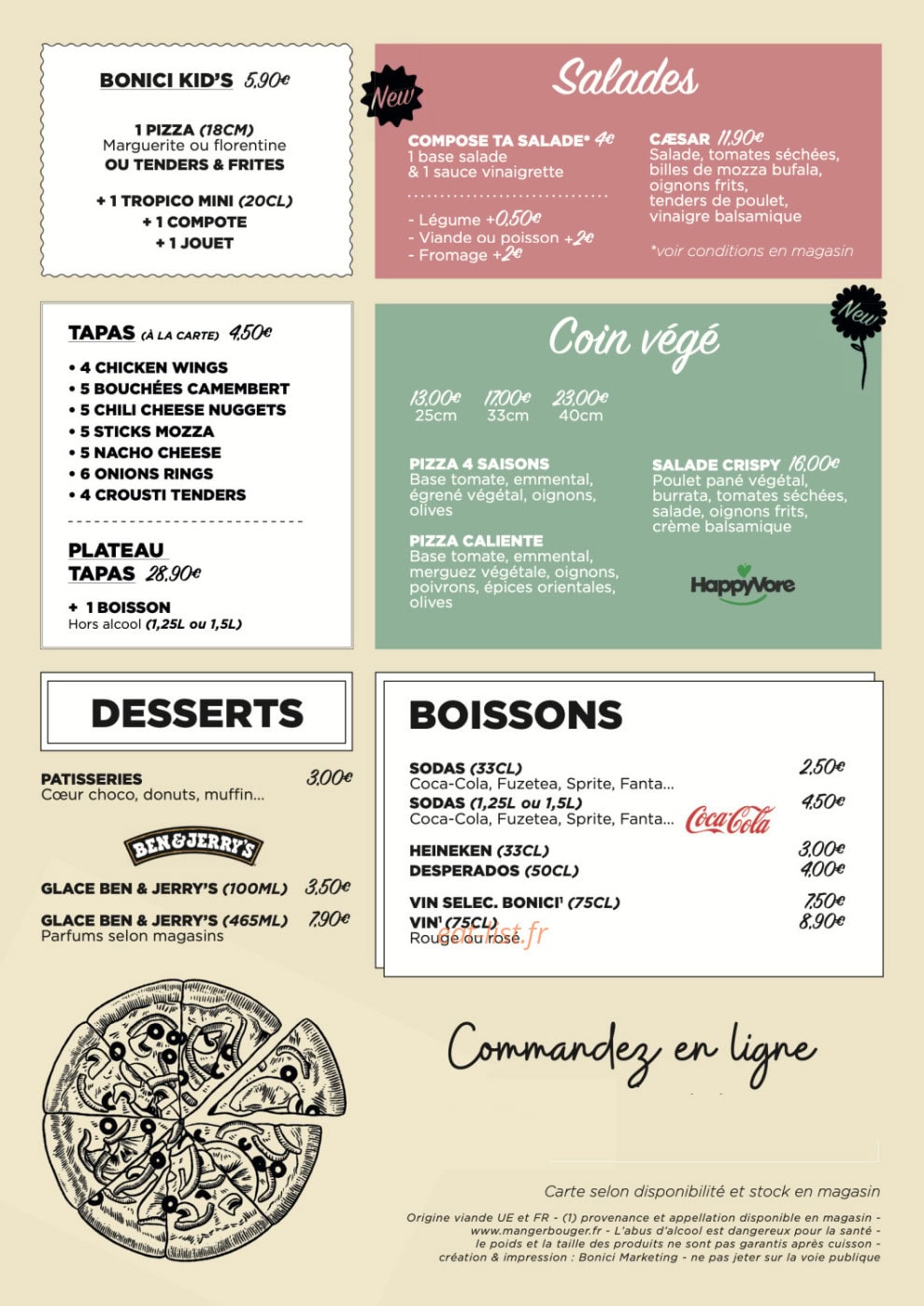 Pizza Bonici — carte page 2