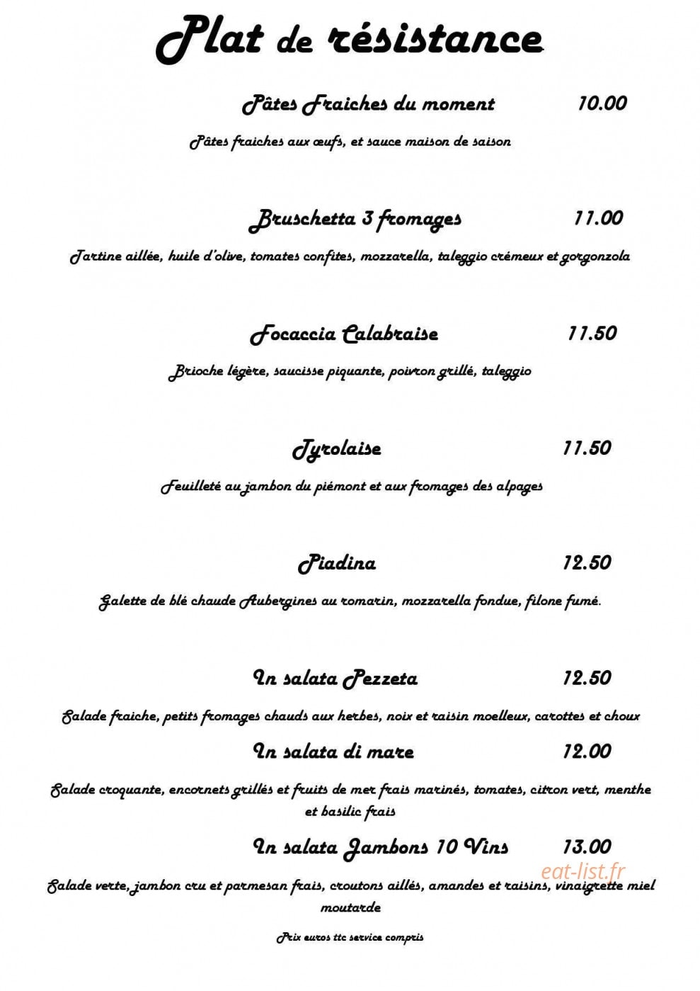 Jambons 10 Vins — carte page 2