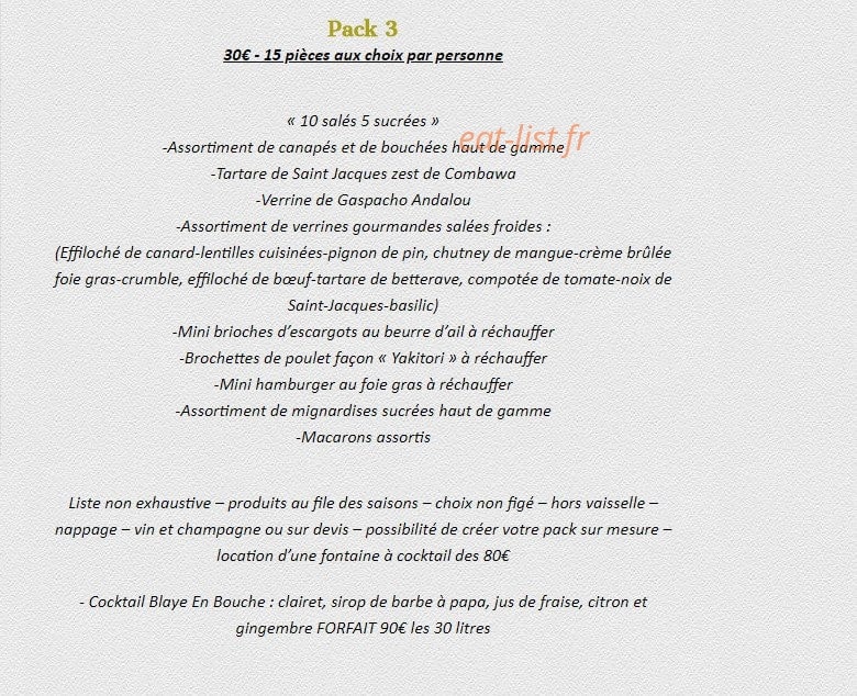 Blaye en Bouche — carte page 6