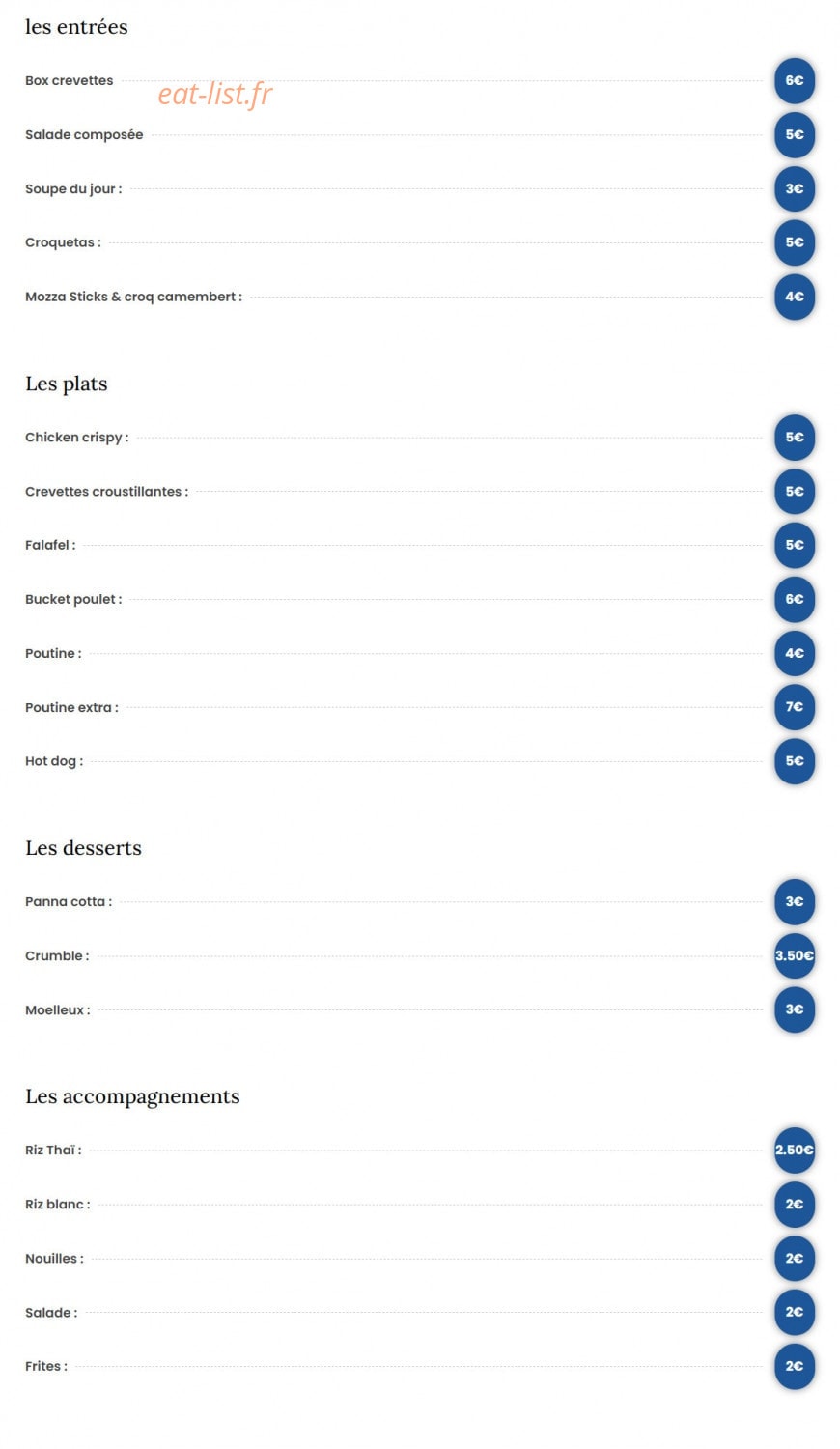 Chez Yannou — carte page 1