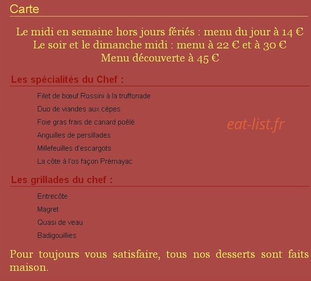 Le Premayac — carte page 1
