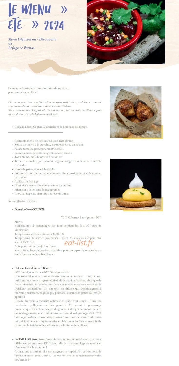 Le Refuge de Patiras — carte page 1